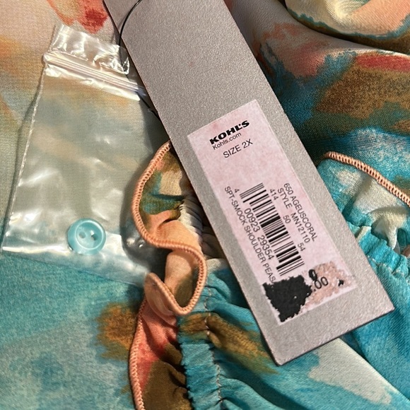 APT. 9 Peplum Drawstring Peasant Blouse NWT Size 2X MN12110 - Picture 9 of 12